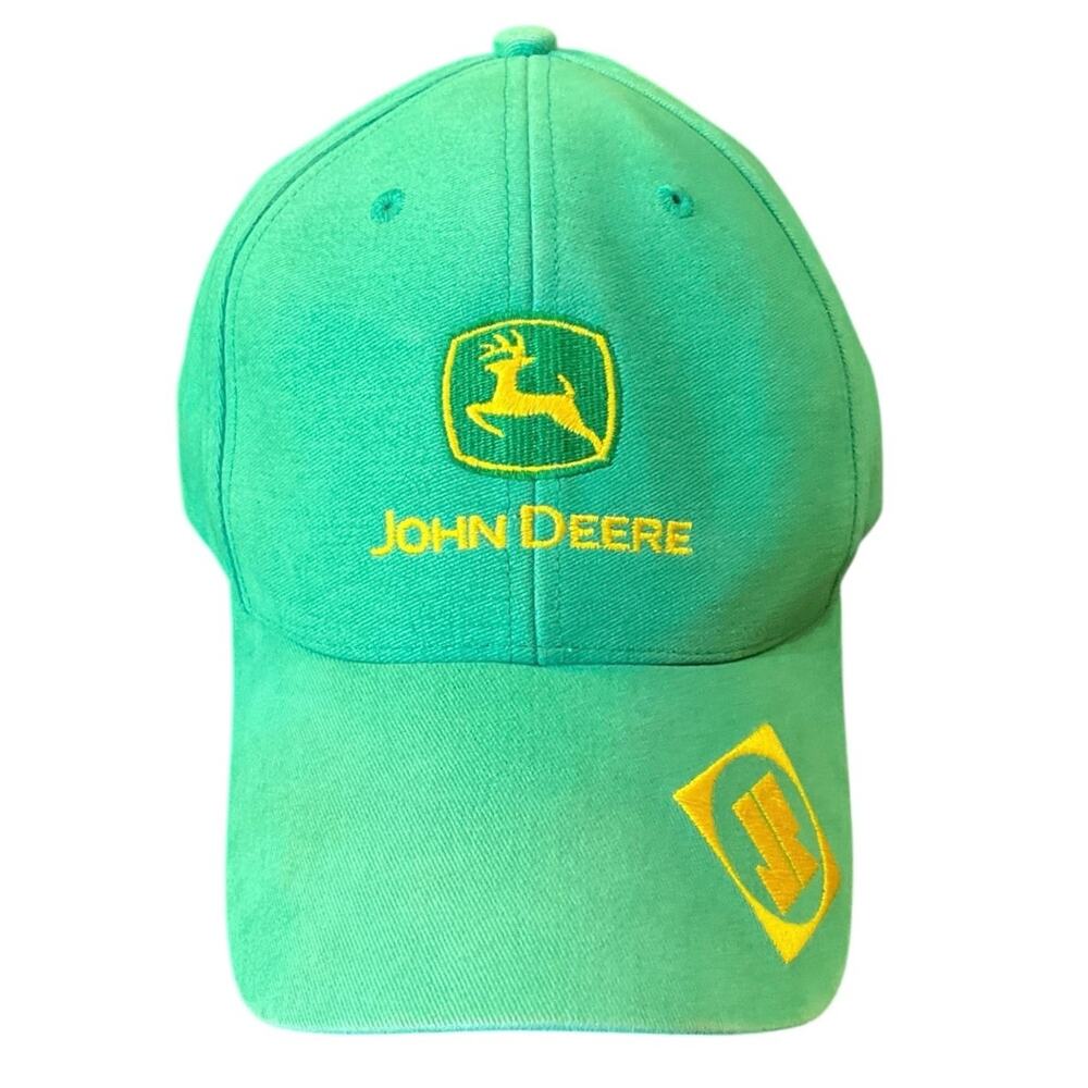 John Deere Green Yellow Logo Snapback Hat Jamis River Equipment Farm Tractor Cap